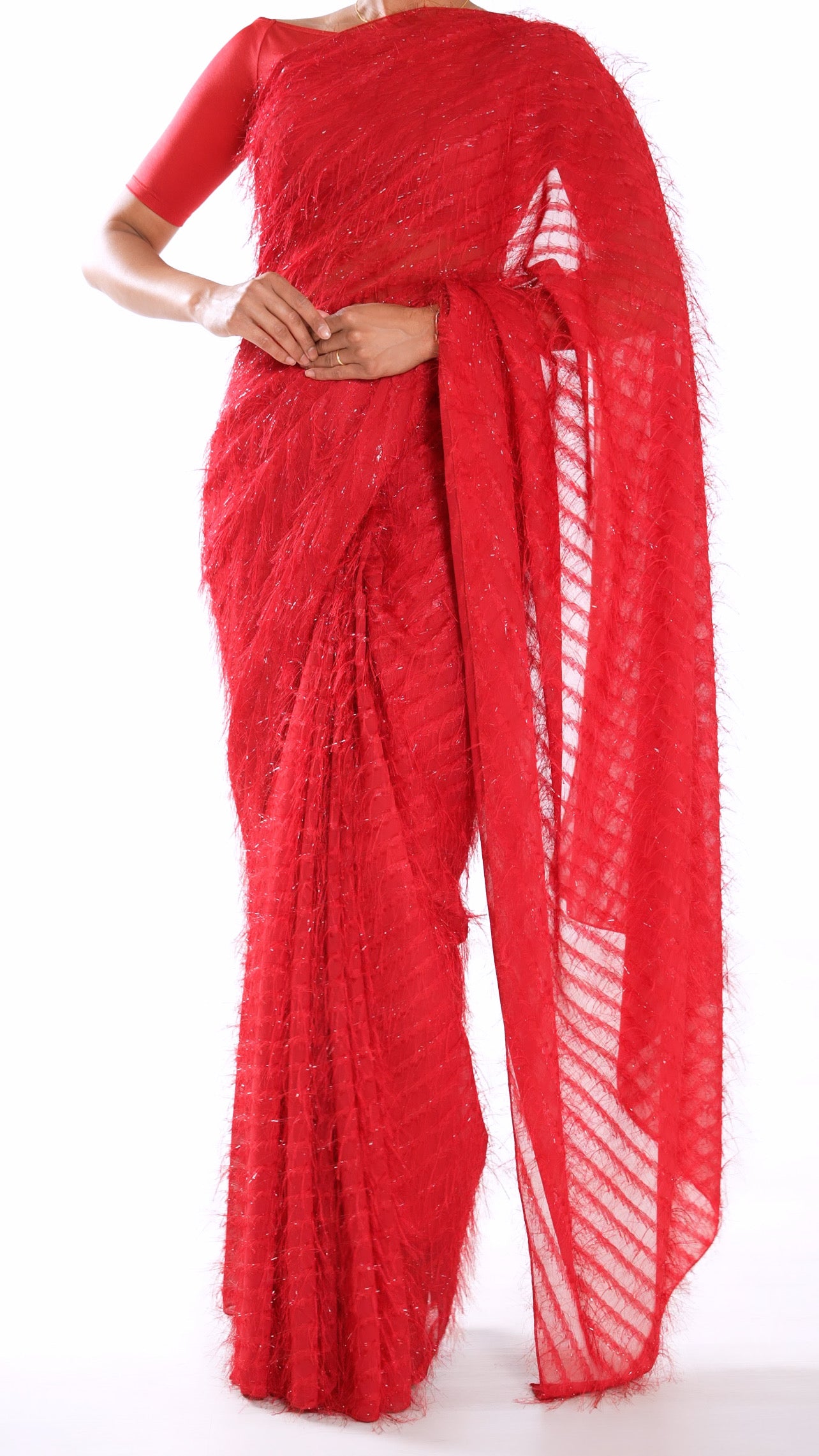 The Cardinal Saree