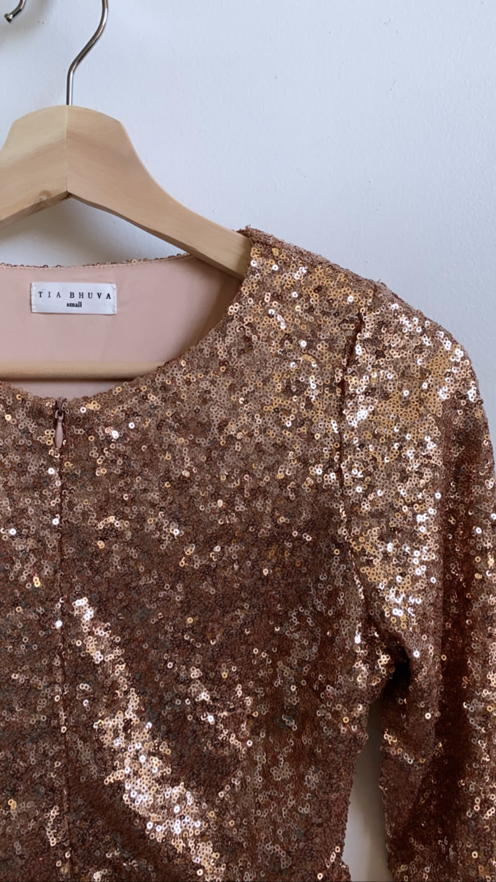Peplum Sequin Blouse - Long Sleeve
