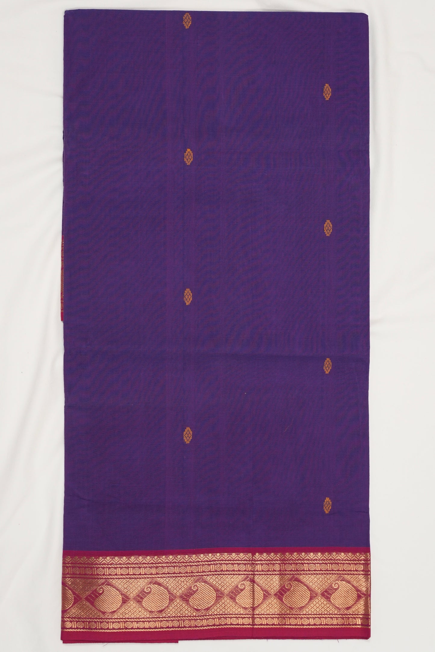 Violet Kanchi Cotton Saree (Ready-To-Ship)