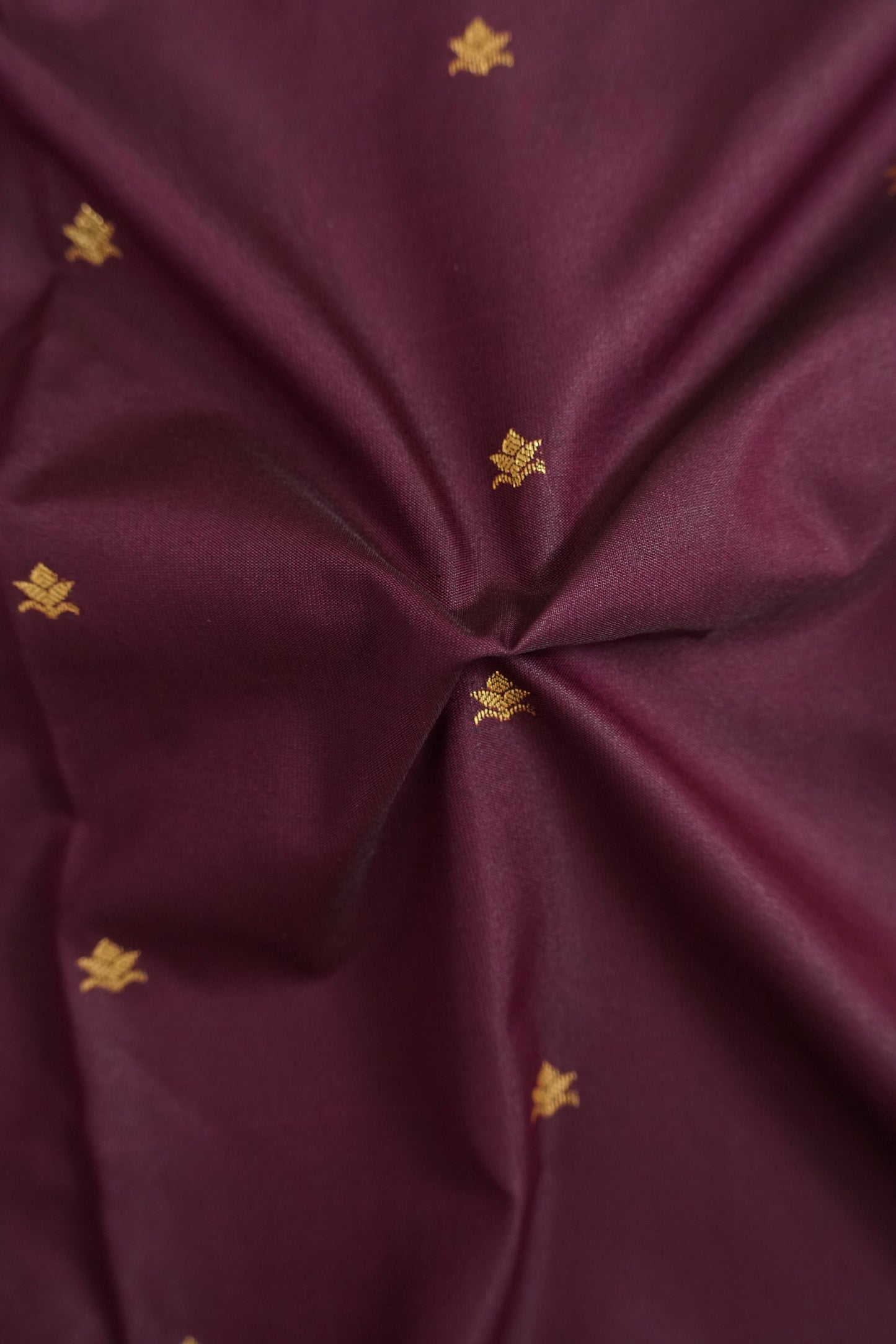 Dark Plum Semi Silk Saree (Ready-To-Ship)