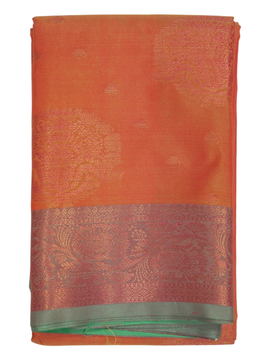 Orange Semi Silk Saree (Ready-To-Ship)