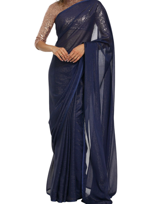 The Midnight Blue Debonair Saree