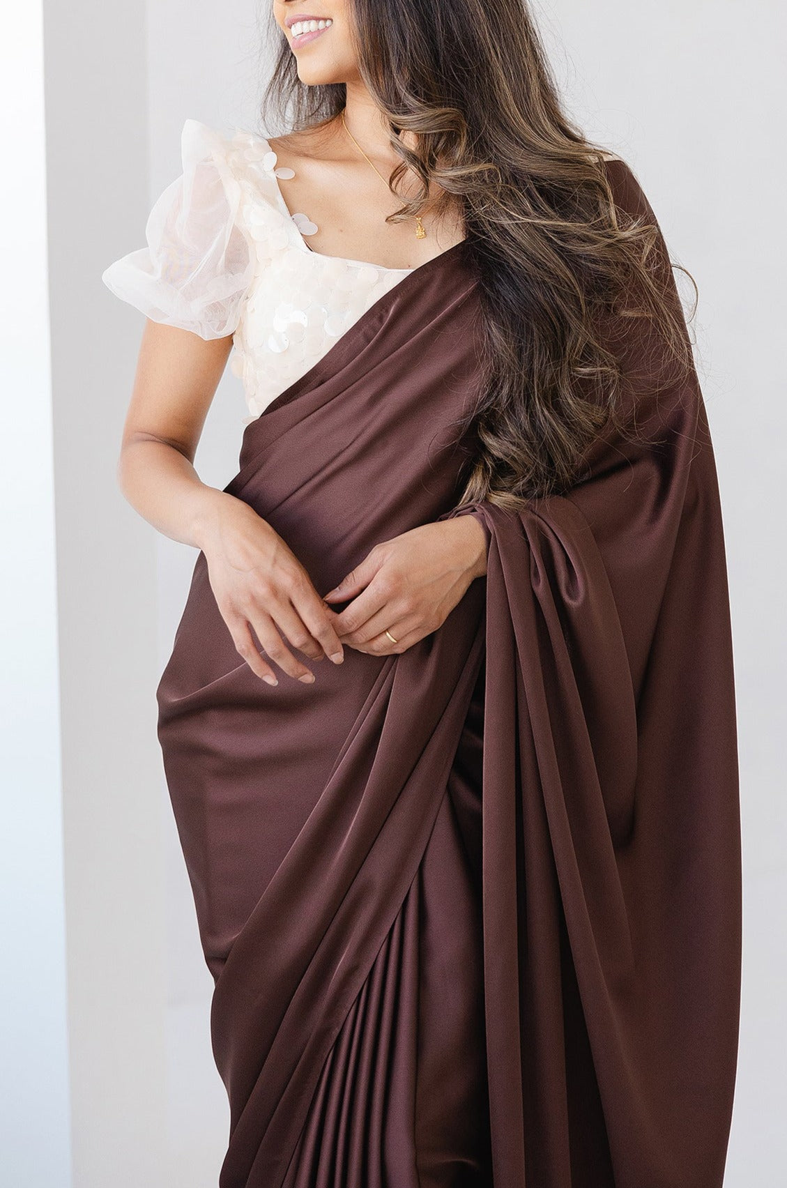 Mocha Luxe Saree (Pre-Order Mar 10)