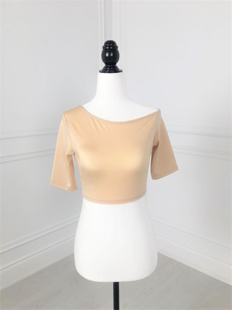 Nude 001 Off One Shoulder Luxe Blouse