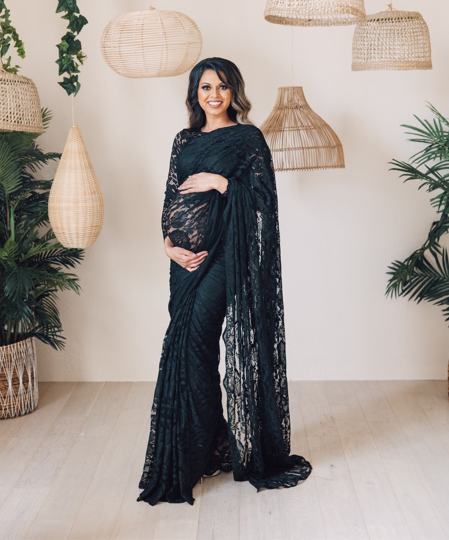 Black Lace Saree